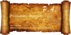 Polnauer Aszter névjegykártya